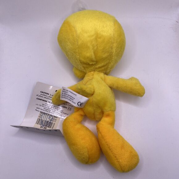 Vintage 1997 Warner Bros Studio Store TWEETY BIRD Bean Bag Plush With Tags 8" - Picture 2 of 9